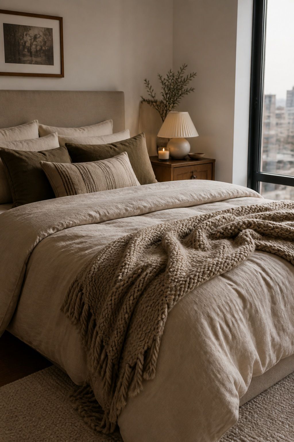 Layer the Bed With a Heavier Duvet and Throw small apartment idea for Top 18 Winter Decor Ideas for the Home in Small Apartments.