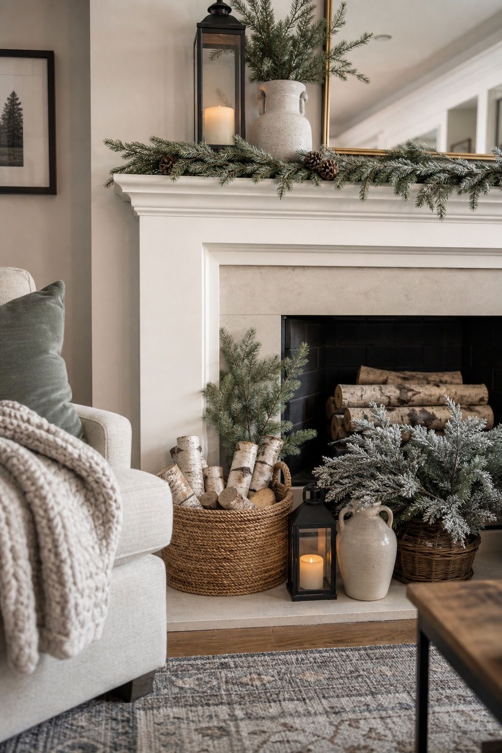 Cluster Pumpkins-Free Winter Elements in the Hearth small apartment idea for Top 17 Winter Fireplace Decor Ideas for Small Spaces.