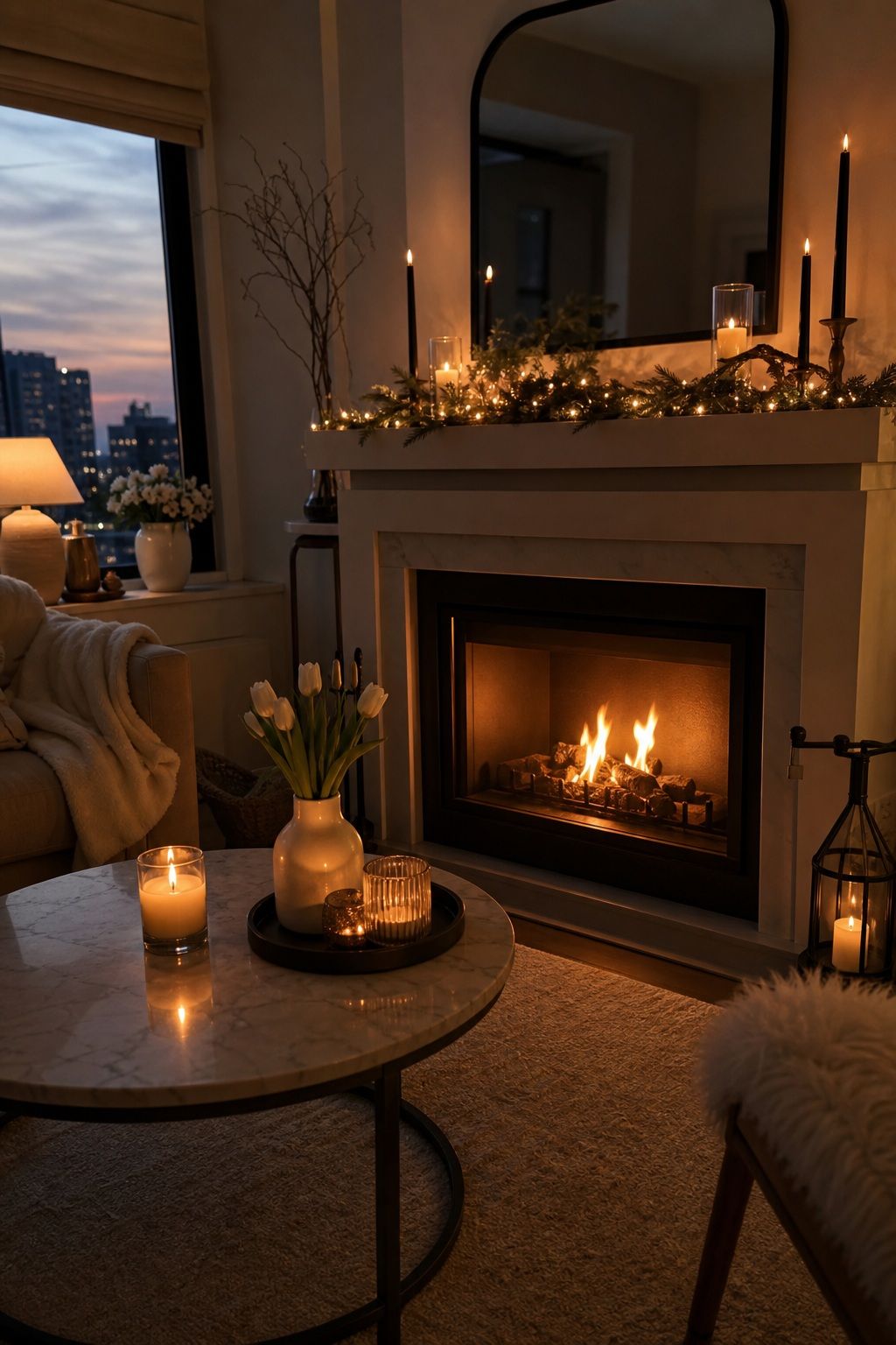 Light Everything 15 Minutes Before Settling In small apartment idea for Top 17 Winter Fireplace Decor Ideas for Small Spaces.