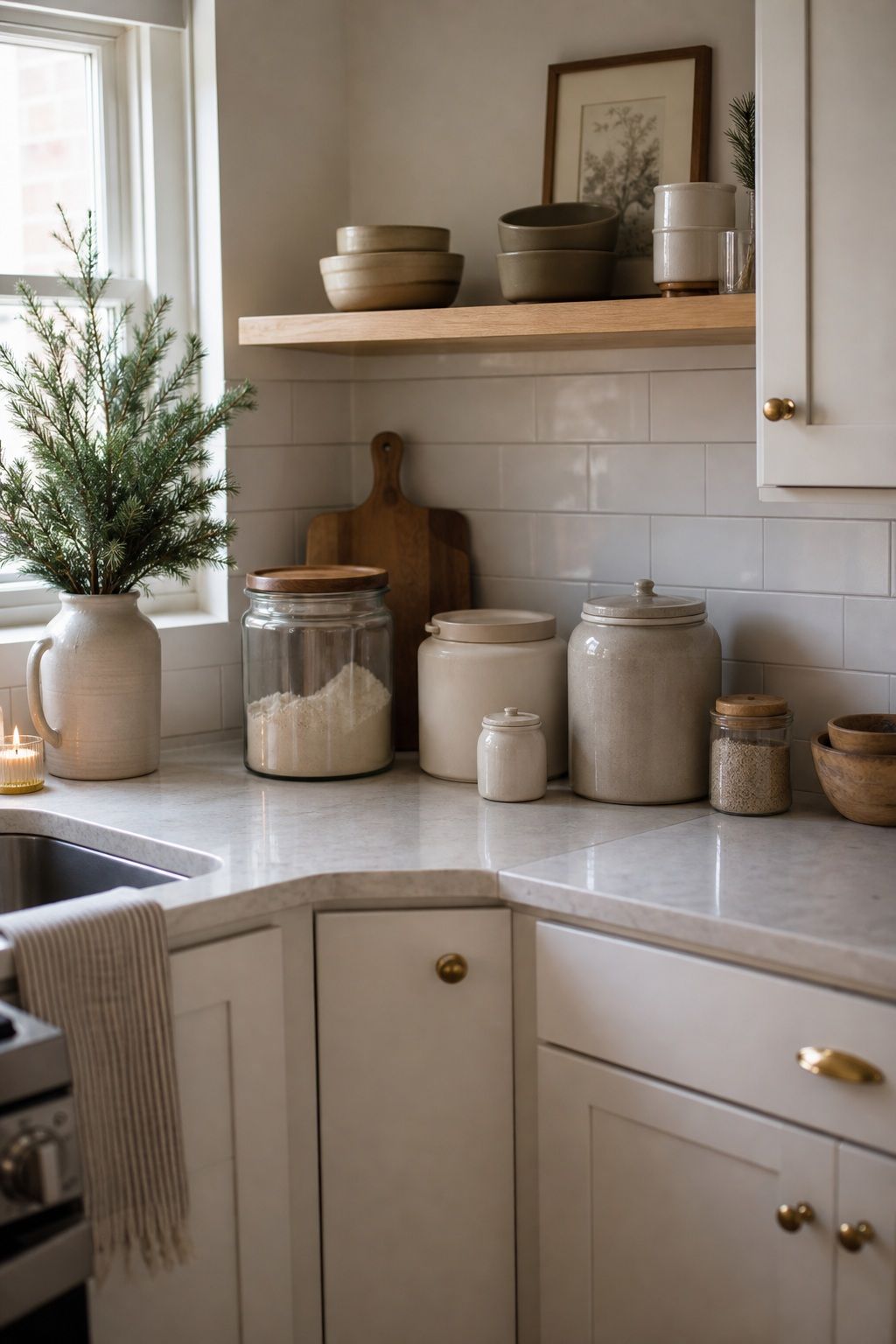 Swap Canisters Toward Soft Neutrals small apartment idea for Top 18 Winter Kitchen Decor Ideas for Small Apartments.