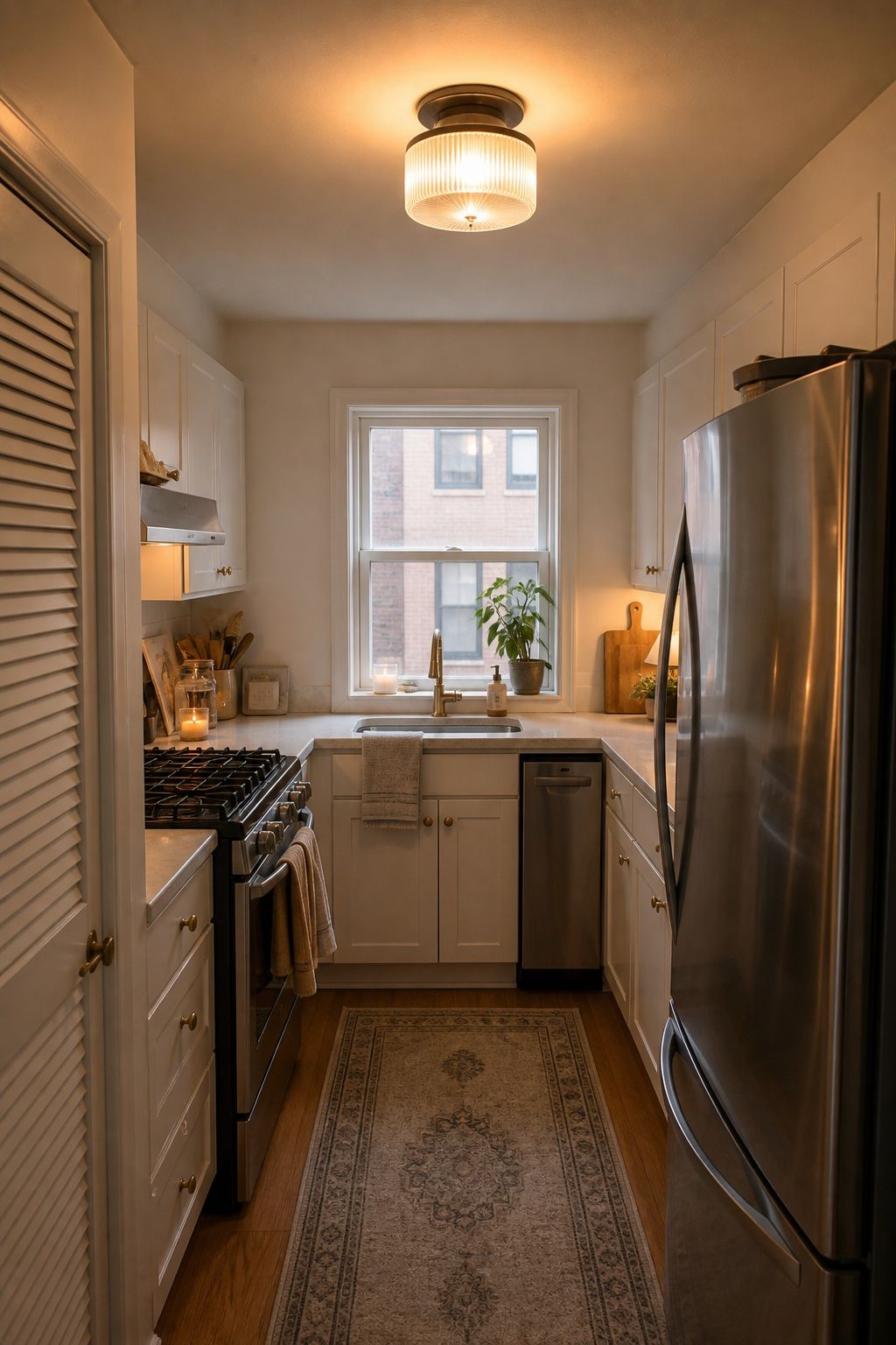 Warm Up the Overhead Bulb small apartment idea for Top 18 Winter Kitchen Decor Ideas for Small Apartments.