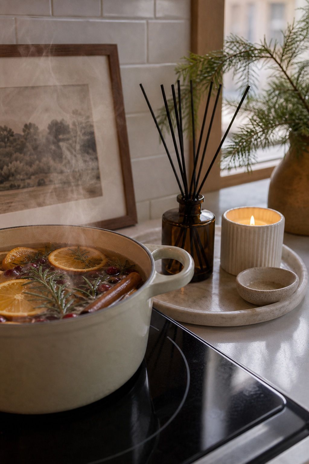 Use a Vintage Brass or Silver Tray small apartment idea for Top 16 Winter Tray Decor Ideas for Small Spaces.