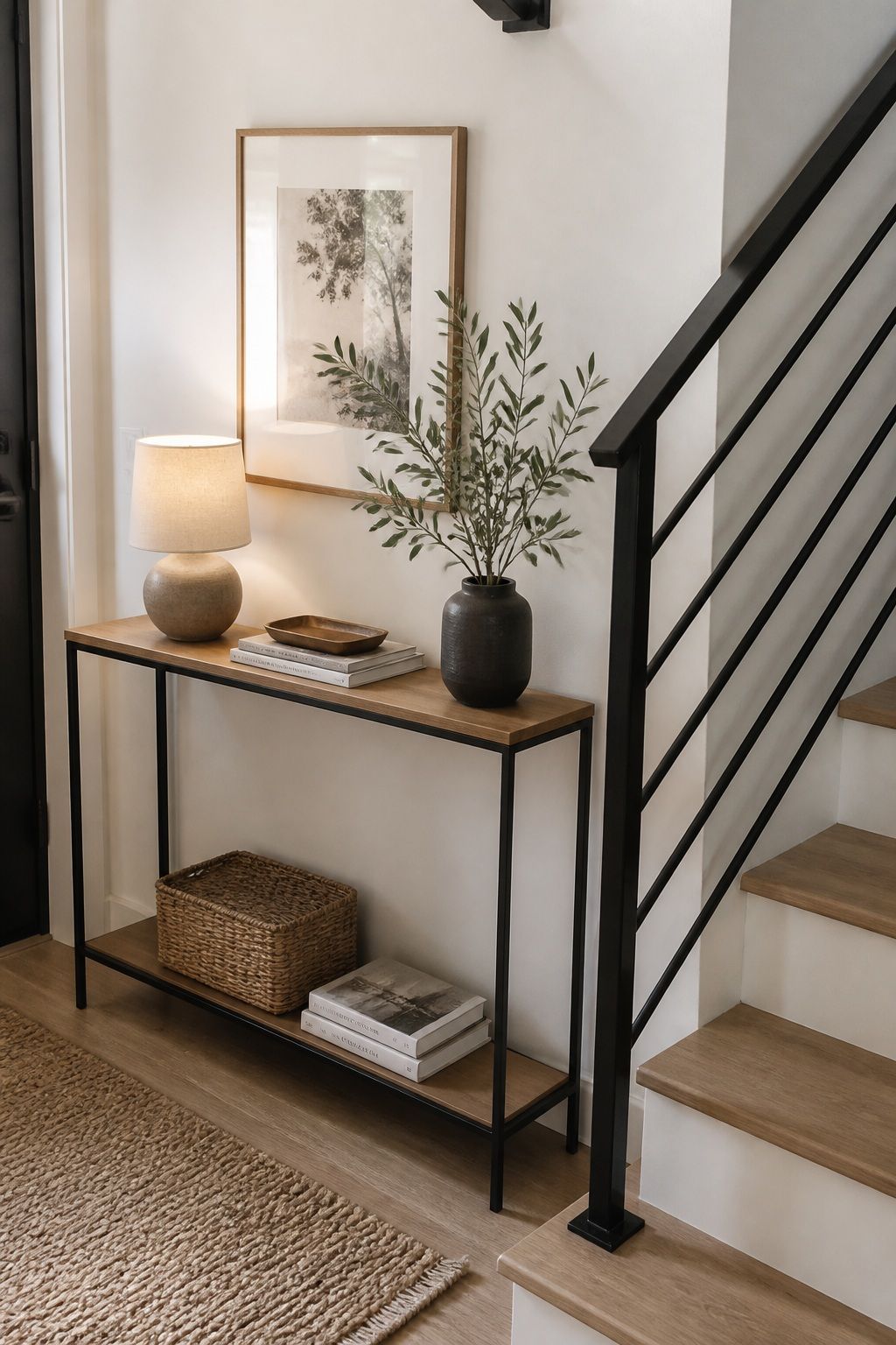 Style a Console Top Tray for the Entry small apartment idea for Top 16 Winter Tray Decor Ideas for Small Spaces.
