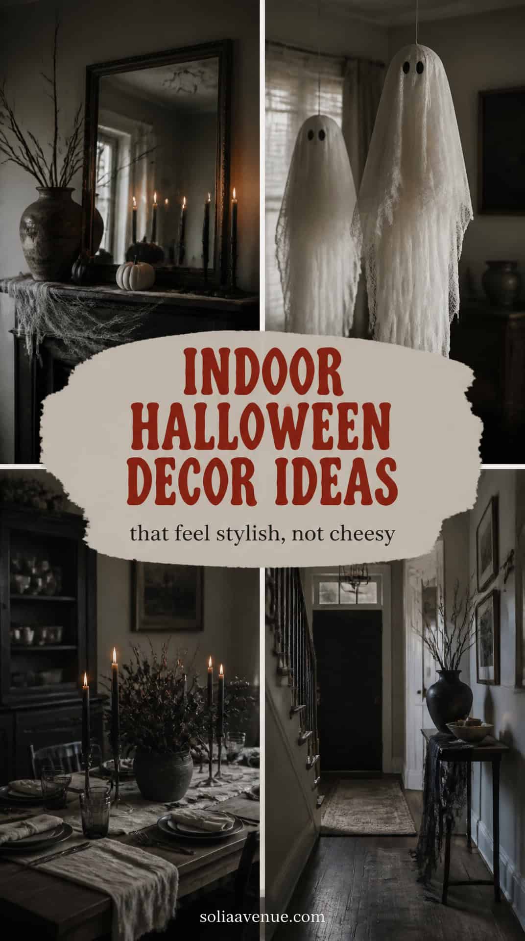 Indoor Halloween decoration ideas: stylish, not cheesy decor.