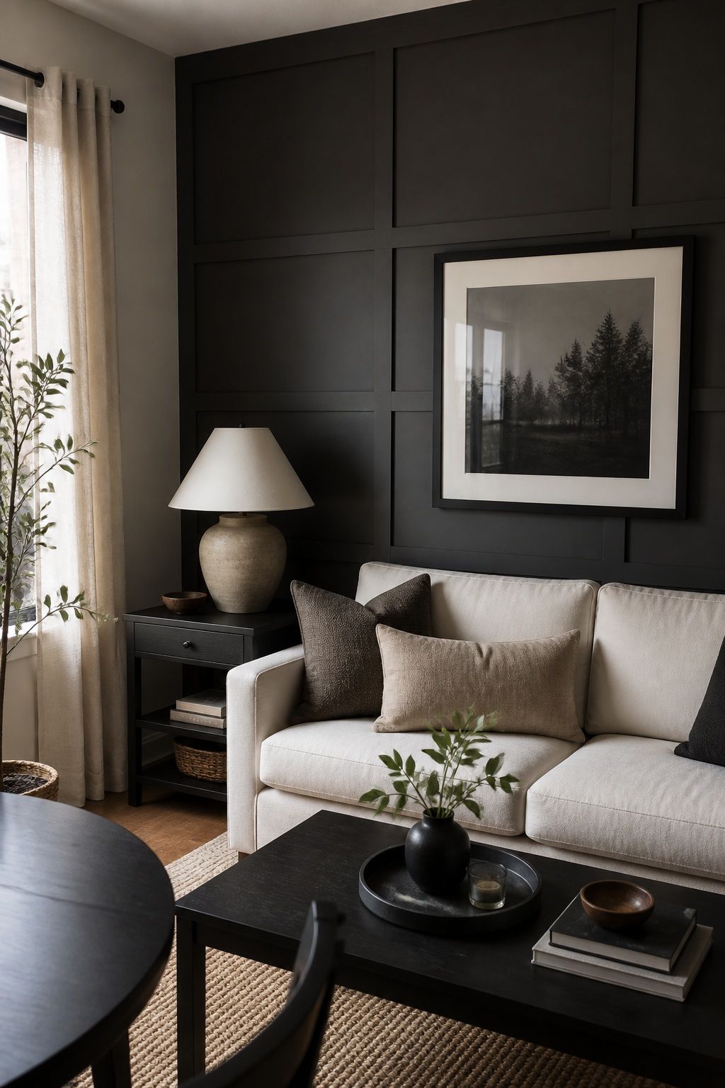 Add Dark Accent Walls or Decor small apartment idea for Top 18 Apartment Style Ideas That Make Your Space Feel Intentional.
