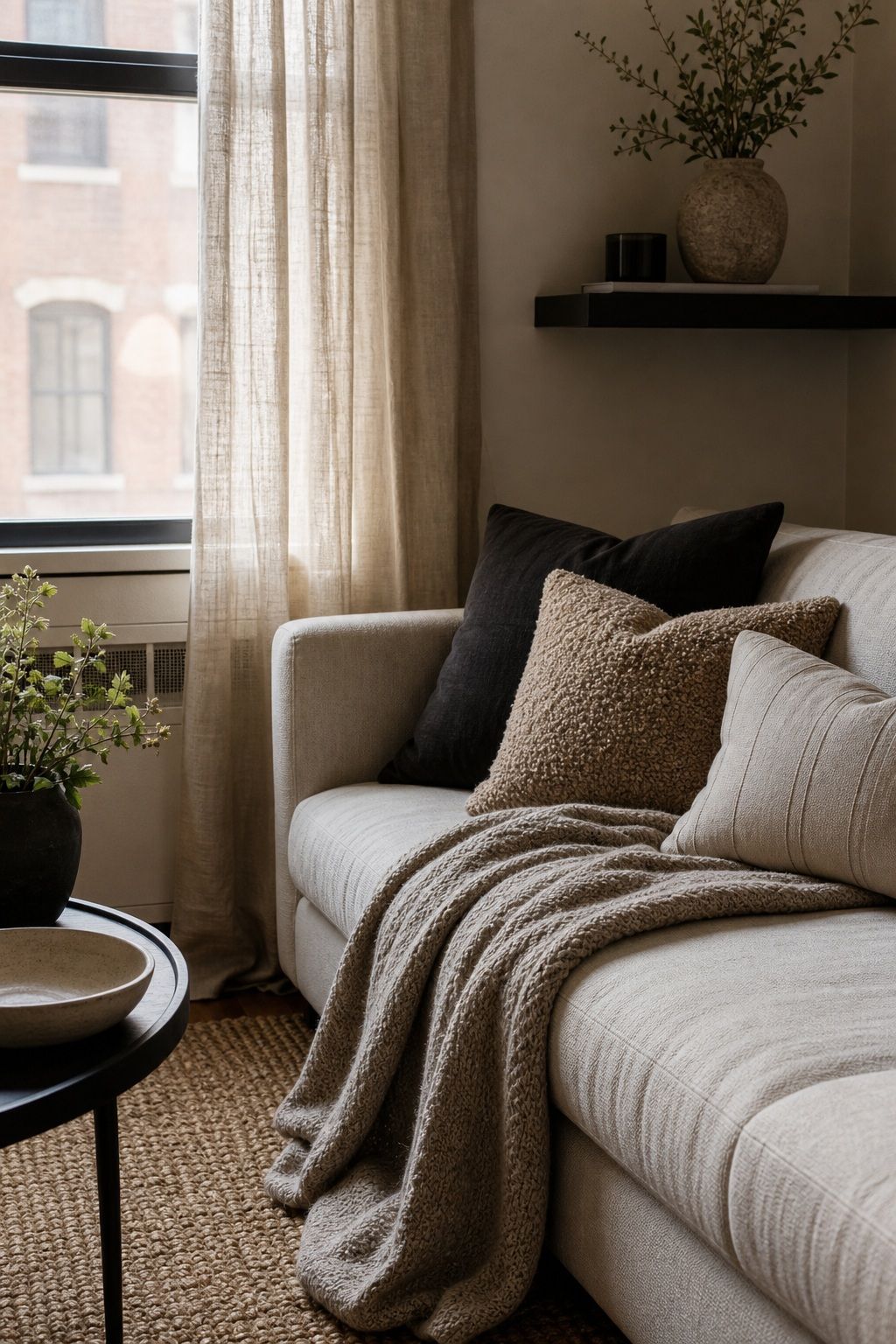 Layer Textured Fabrics small apartment idea for Top 18 Apartment Style Ideas That Make Your Space Feel Intentional.