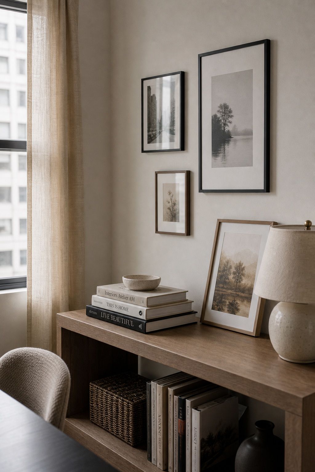 Style with Books and Paint-Free Wall Decor small apartment idea for Top 18 Apartment Style Ideas That Make Your Space Feel Intentional.