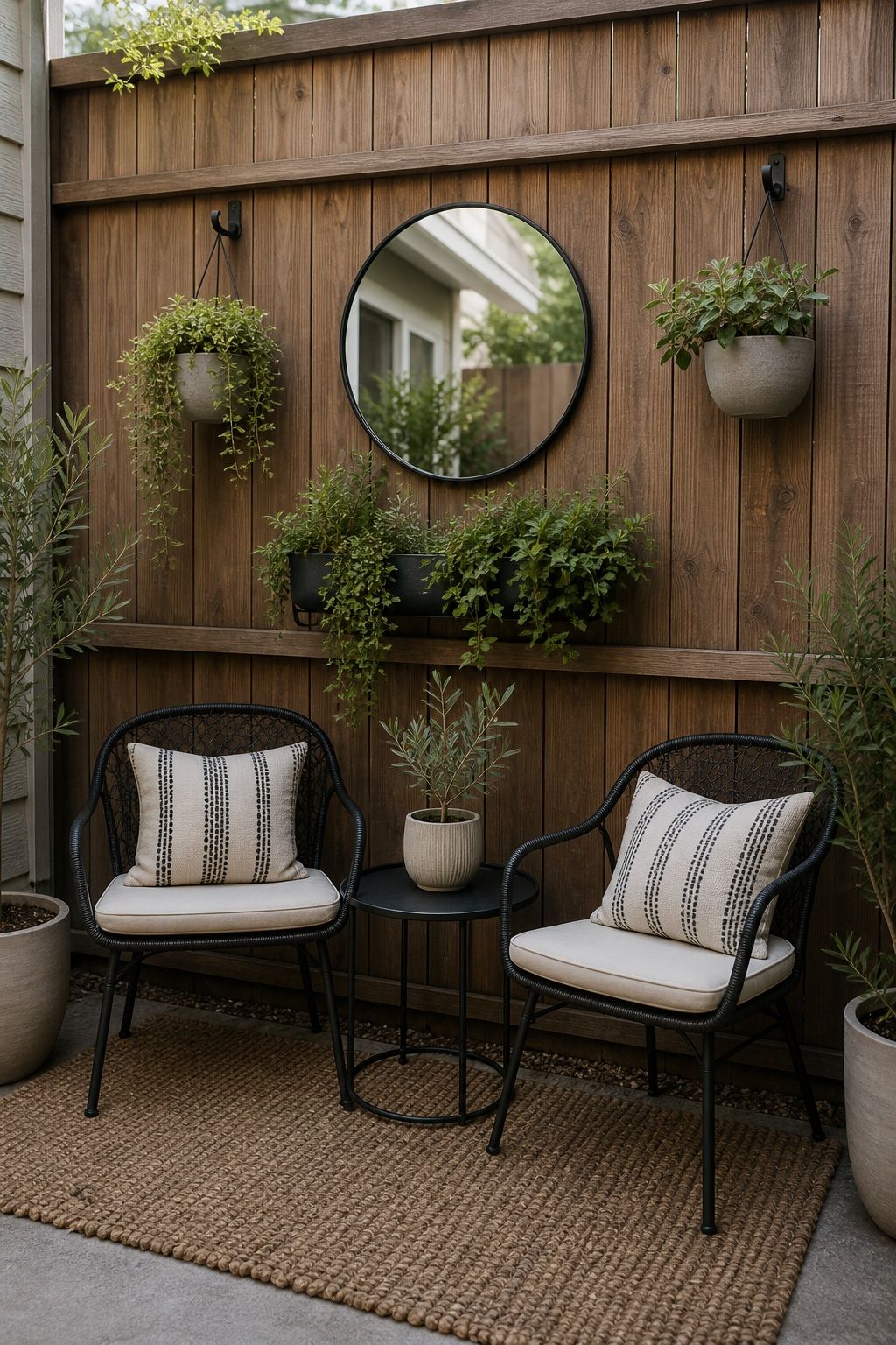 Style One Fence or Wall as a Focal Point small apartment idea for Top 16 Cheap Backyard Ideas That Actually Look Expensive.