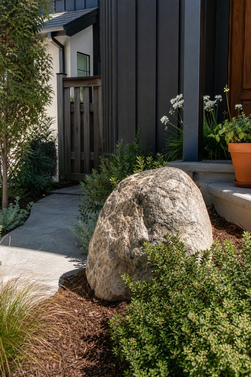Anchor the Spots the Eye Already Goes small apartment idea for Top 17 Landscaping With Large Rocks Ideas That Actually Look Natural.