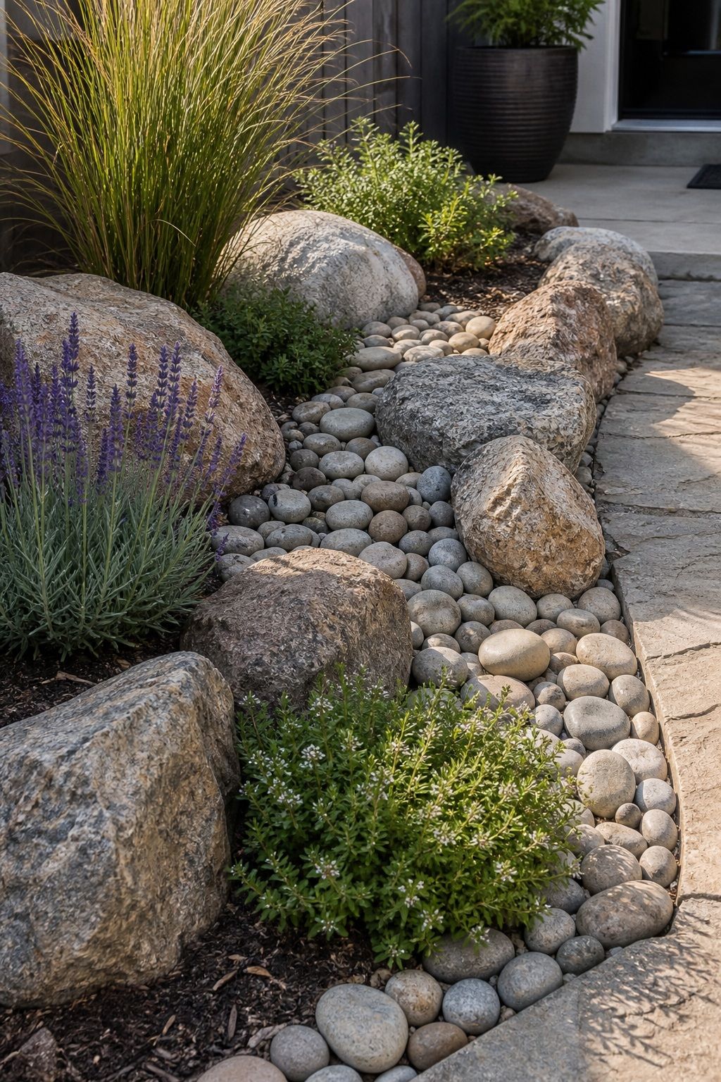 Mix Rough and Smooth for Texture small apartment idea for Top 17 Landscaping With Large Rocks Ideas That Actually Look Natural.