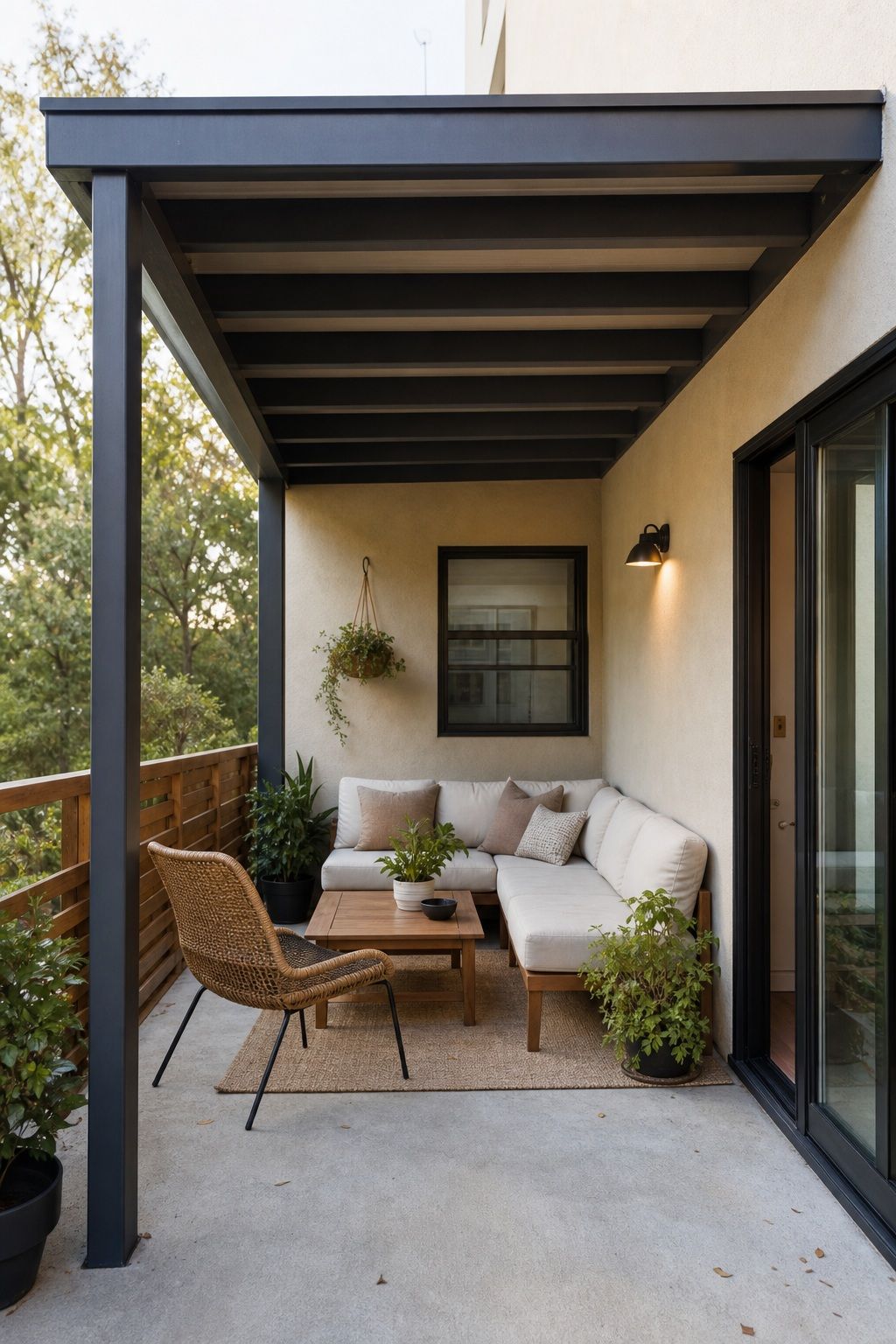 Build a Solid Attached Roof small apartment idea for Top 16 Outdoor Patio Roof Ideas for Small Patios and Apartments.