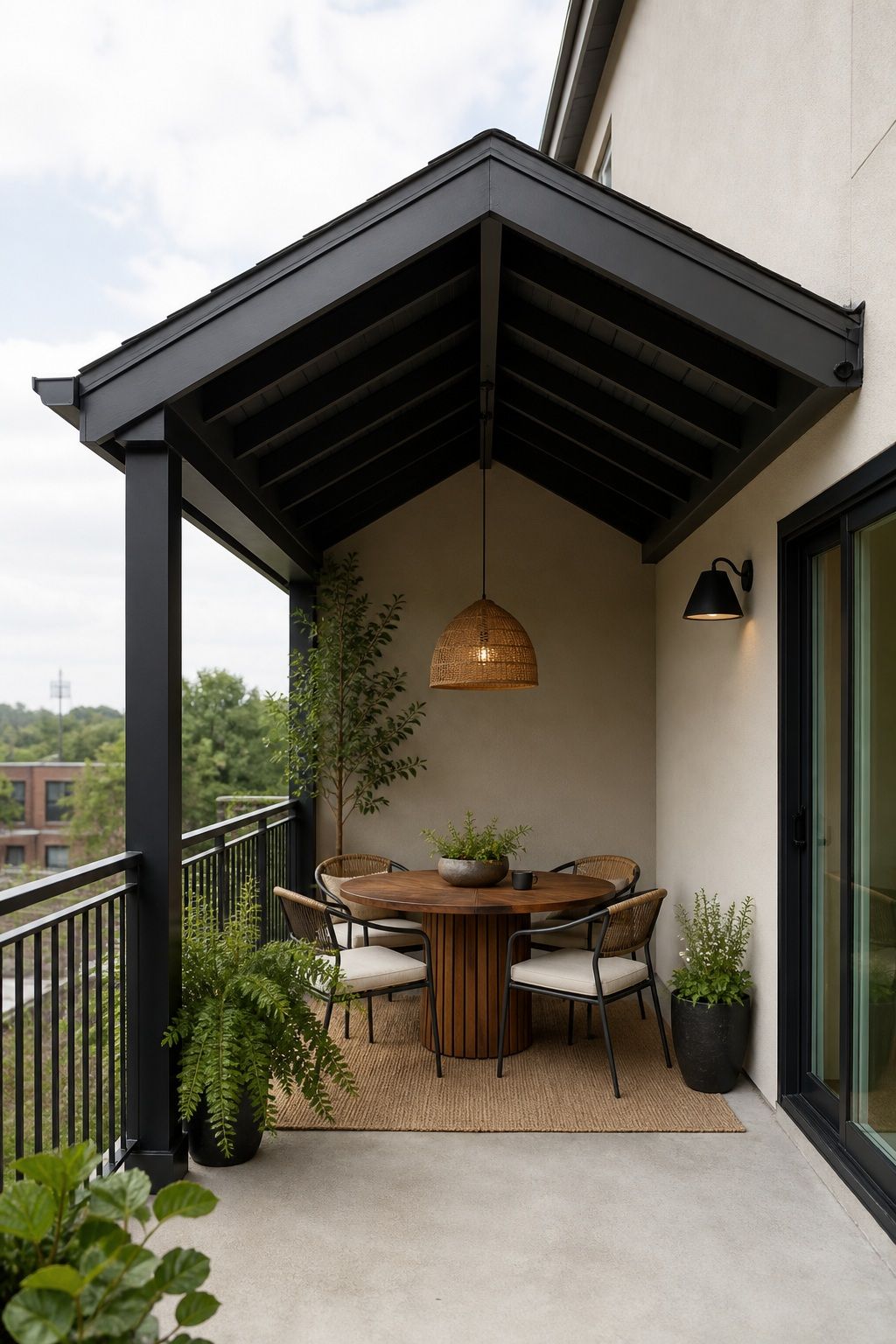 Choose a Hip or Gable Roof Shape small apartment idea for Top 16 Outdoor Patio Roof Ideas for Small Patios and Apartments.
