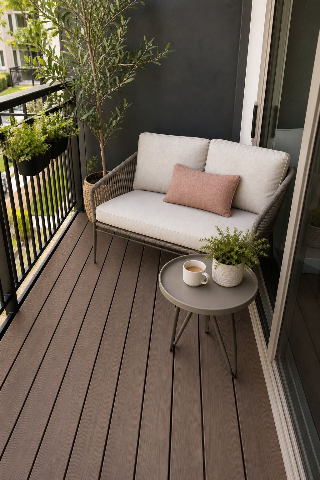 Choose a Loveseat Instead of a Full Sofa small apartment idea for Top 16 Small Deck Furniture Layout Ideas That Actually Work.