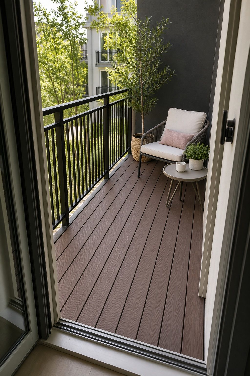 Keep the Door Swing Completely Clear small apartment idea for Top 16 Small Deck Furniture Layout Ideas That Actually Work.