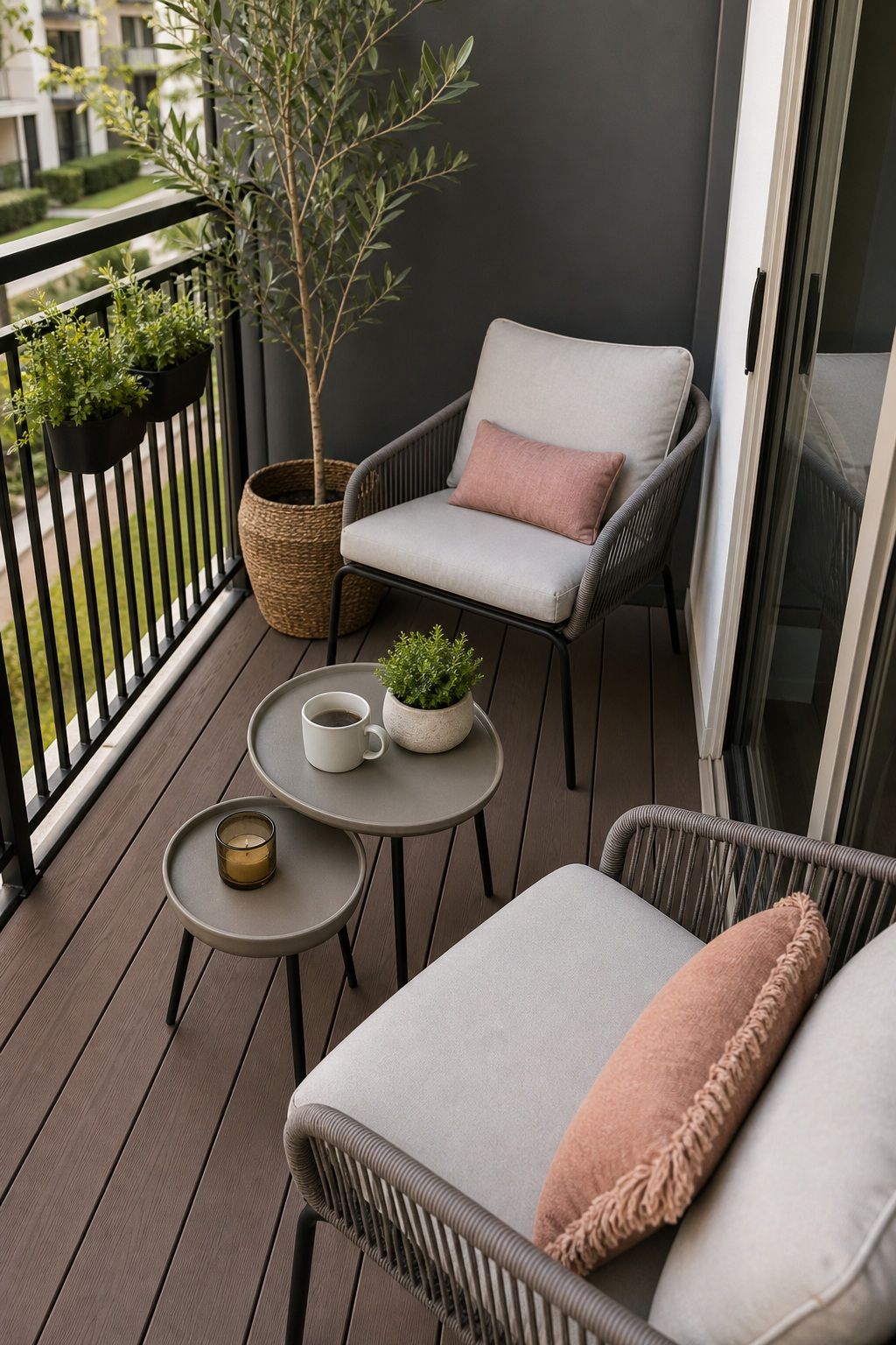 Use Nesting Tables Instead of One Big Coffee Table small apartment idea for Top 16 Small Deck Furniture Layout Ideas That Actually Work.
