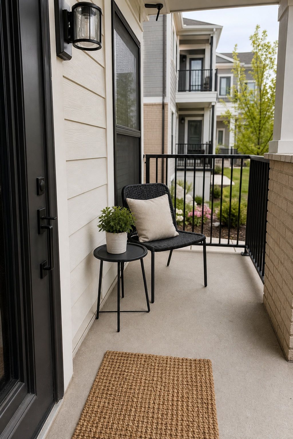 Create a Tiny Seating Moment small apartment idea for Top 16 Small Front Porch Ideas to Transform Your Entrance.