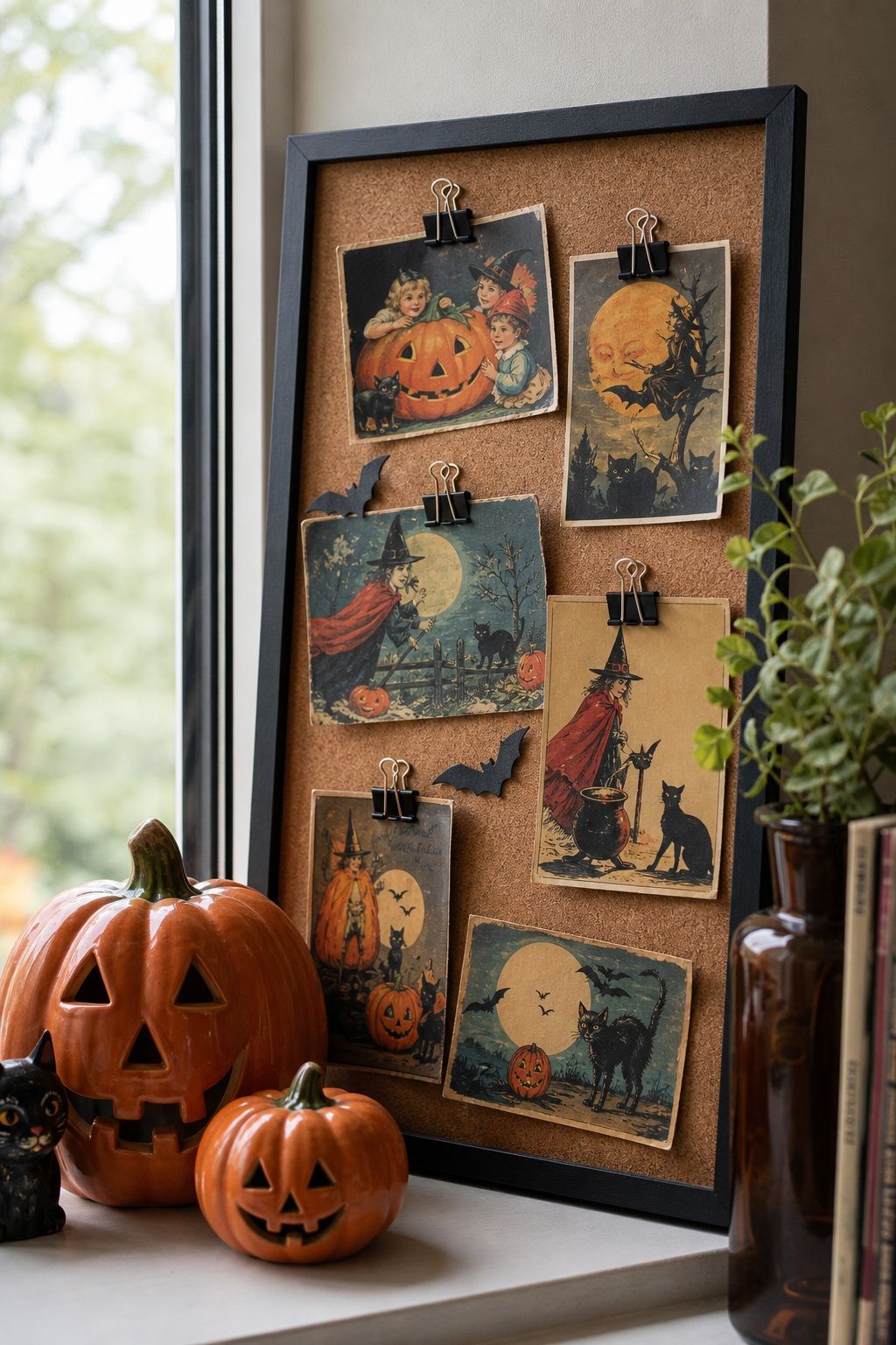 Display Vintage Halloween Postcards small apartment idea for Top 18 Retro 60s Halloween Decor Ideas for Small Apartments.