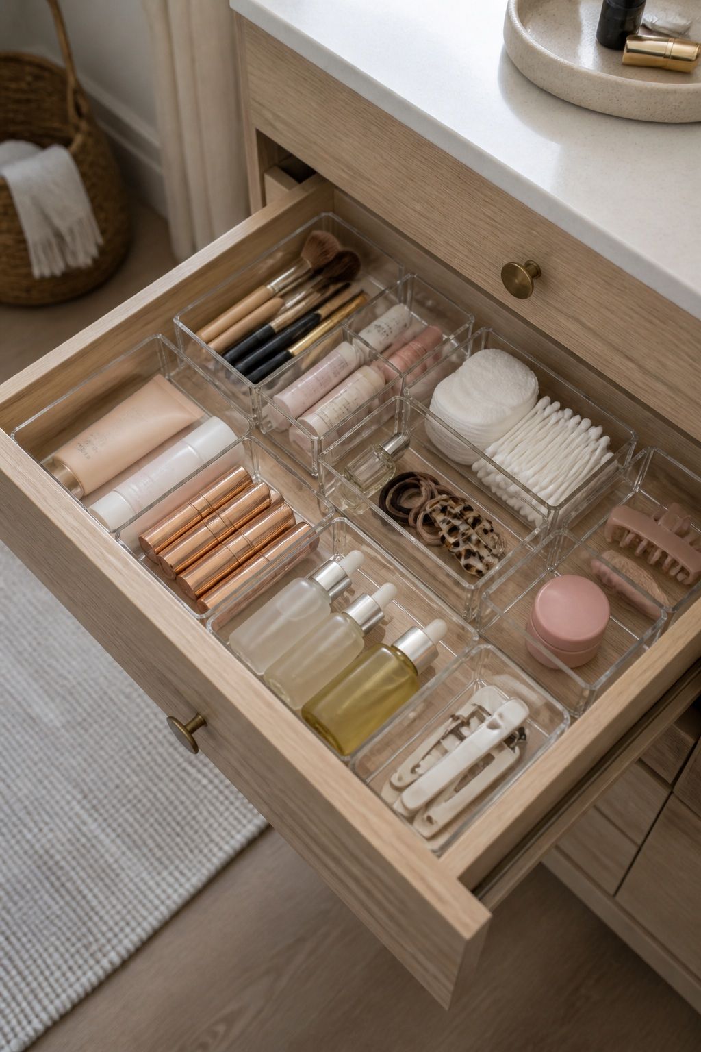 Clear Acrylic Drawer Organizers Set of 8 small apartment idea for 20 Home Organization Essentials From Amazon That Make Every Room Feel Calmer.