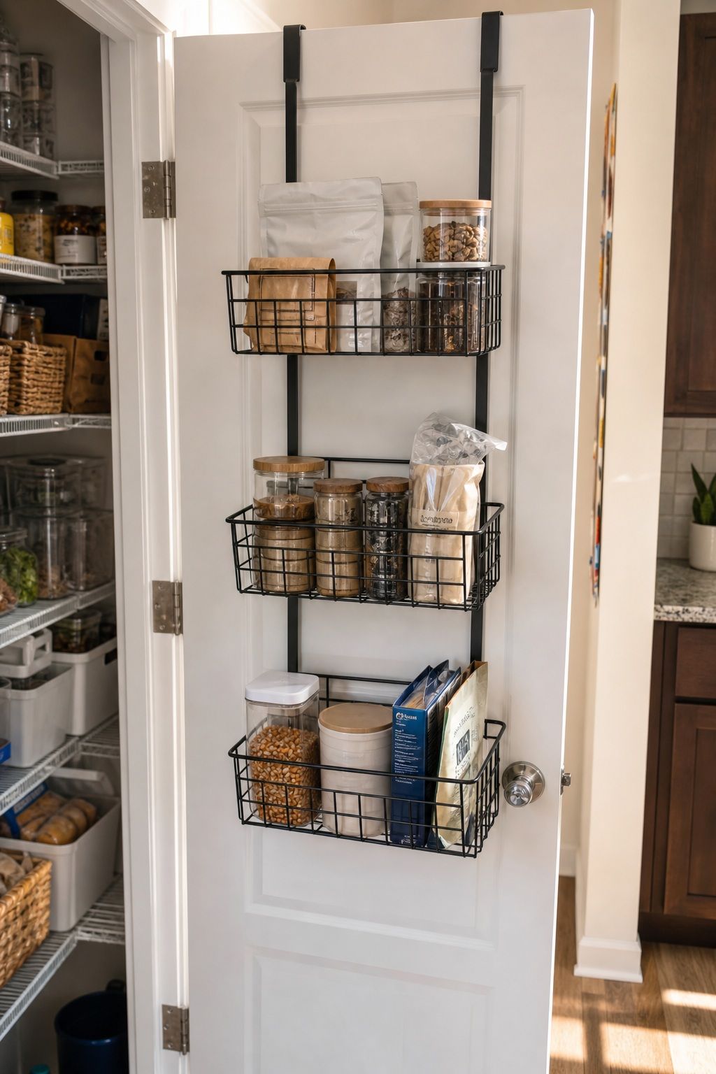 3-Tier Adjustable Over-Door Pantry Organizer small apartment idea for 20 Home Organization Essentials From Amazon That Make Every Room Feel Calmer.