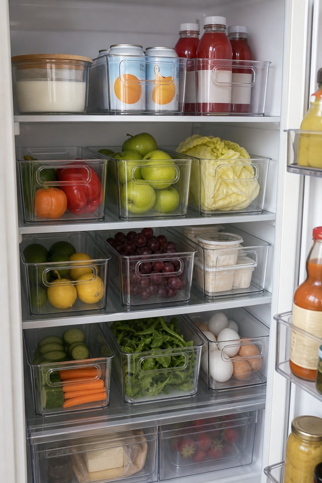 Clear Stackable Fridge Storage Bins Set of 8 small apartment idea for 20 Home Organization Essentials From Amazon That Make Every Room Feel Calmer.