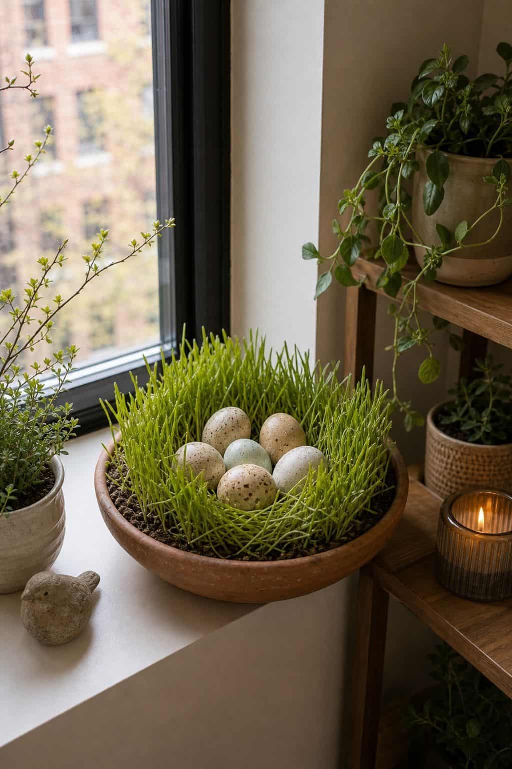 Add a Living Nest or Growing Element small apartment idea for Top 17 Easter Home Decor Ideas for Small Apartments.
