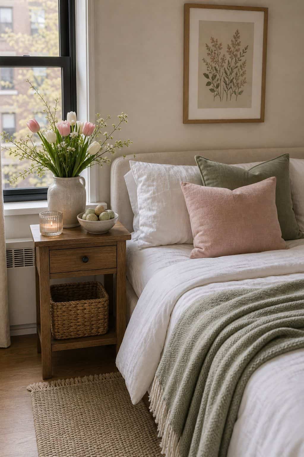 Bring Spring Into the Bedroom small apartment idea for Top 17 Easter Home Decor Ideas for Small Apartments.