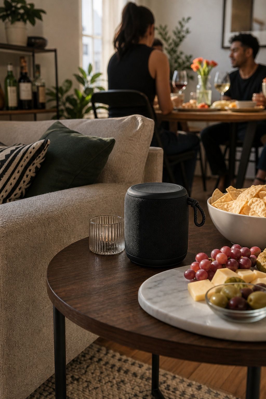 Bluetooth Speaker for a small apartment hosting essentials setup.
