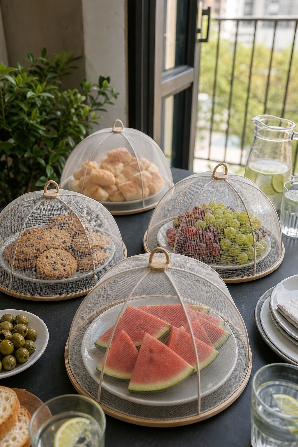 Mesh Food Covers Dome Set for a small apartment hosting essentials setup.