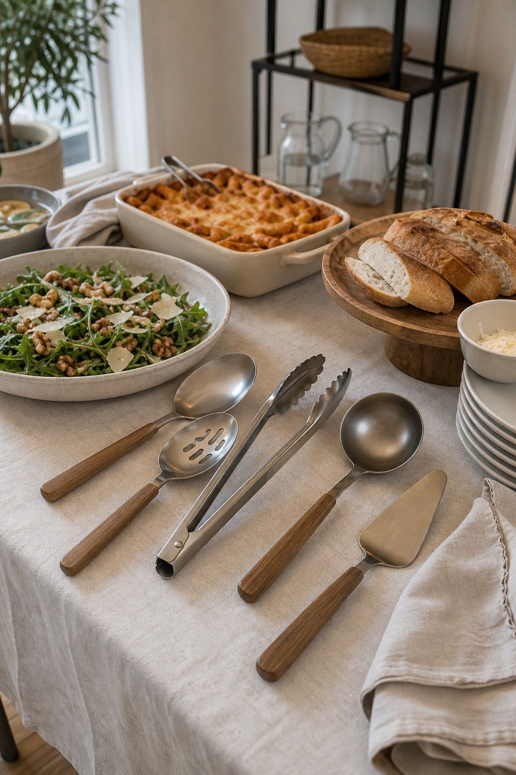 Serving Utensil Set for a small apartment hosting essentials setup.