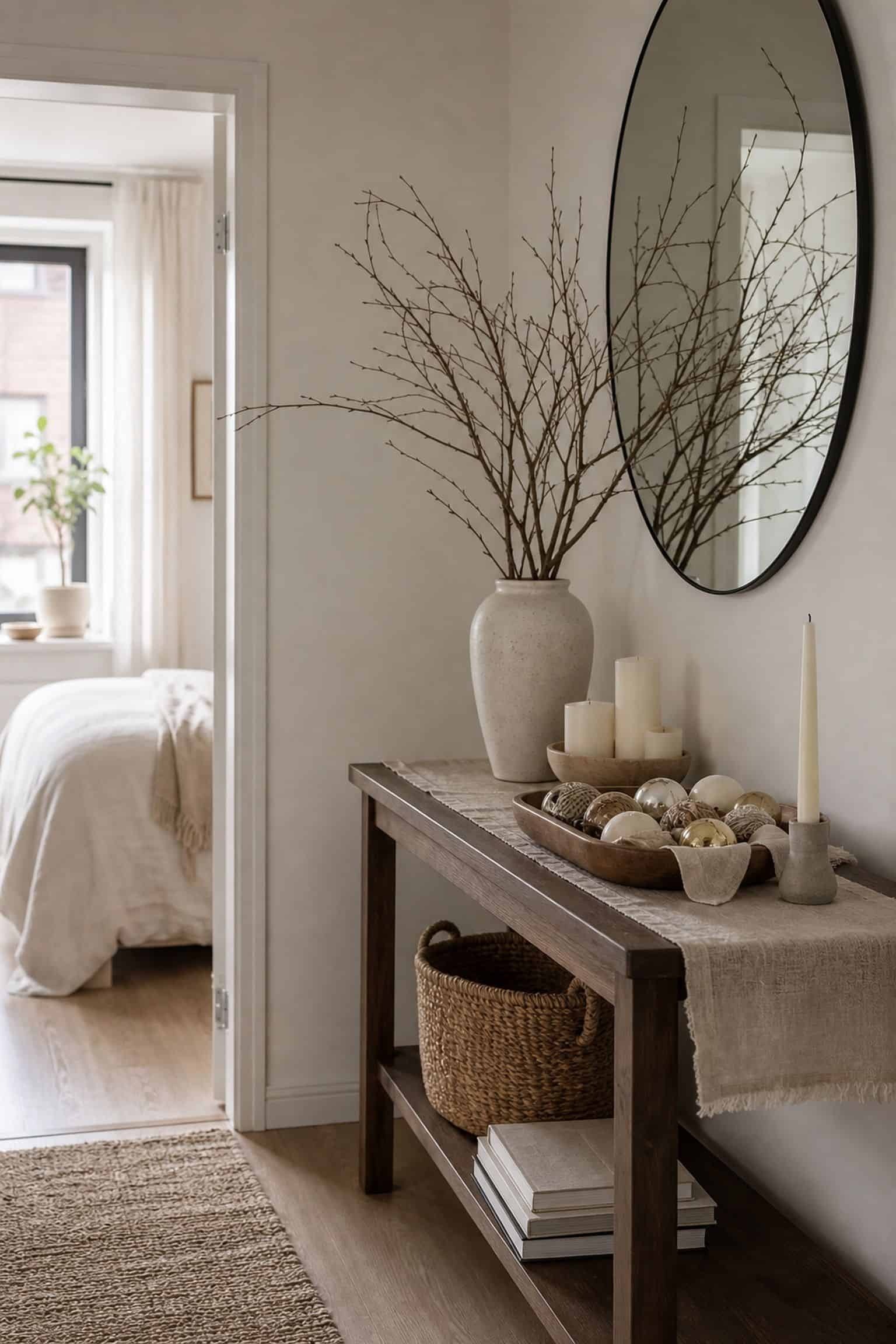 Remove Anything Red or Overtly Christmas small apartment idea for Top 19 After-Christmas Winter Decor Ideas for Small Apartments.