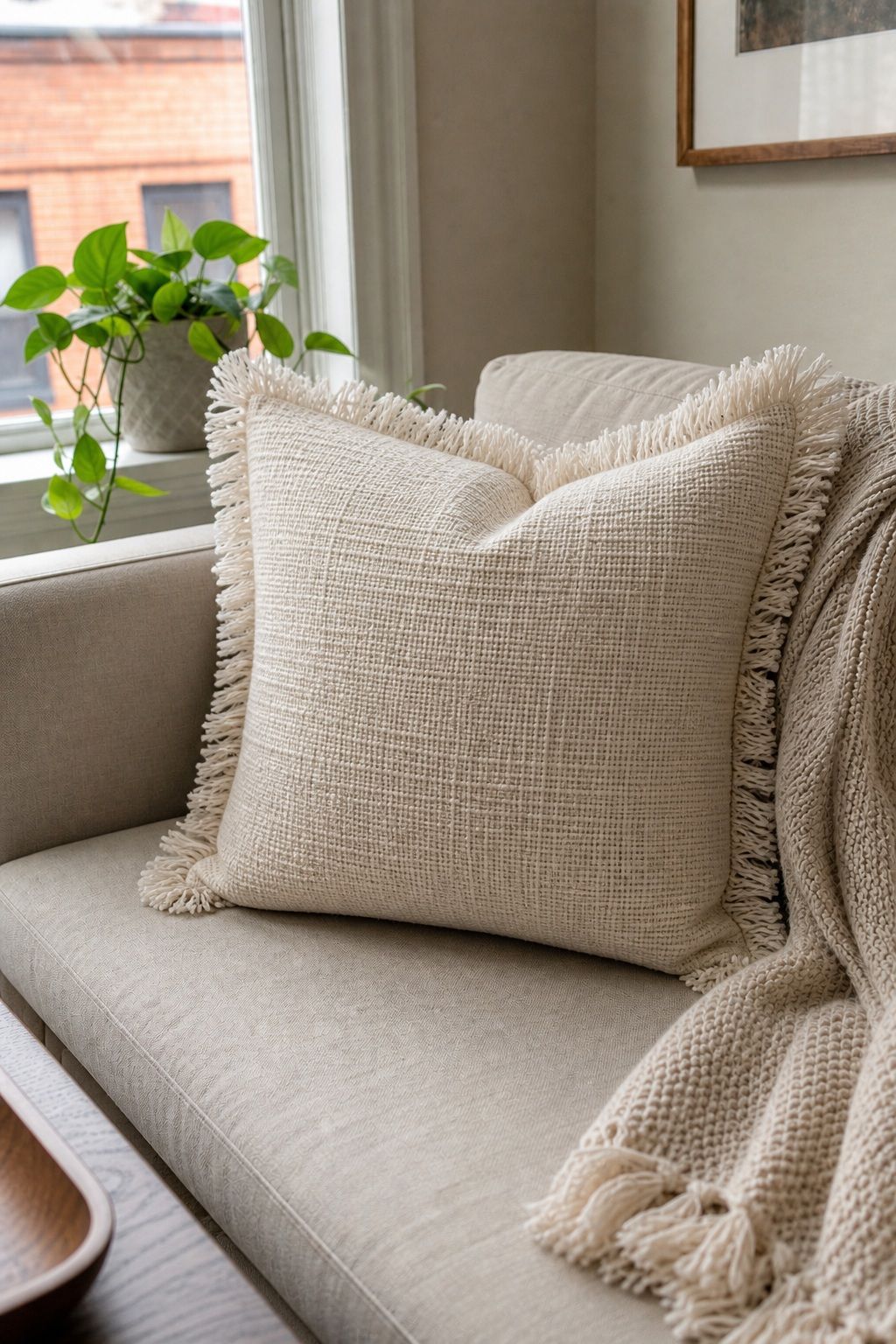 Woven Fringe Throw Pillow Cover 20x20 small apartment idea for 20 Amazon Home Decor Finds Under $50 That Look Way More Expensive.