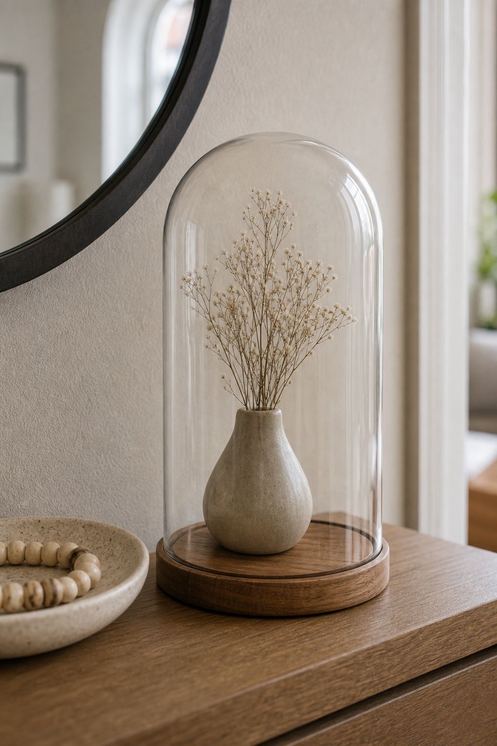 Glass Cloche Dome Display with Wood Base small apartment idea for 20 Amazon Home Decor Finds Under $50 That Look Way More Expensive.