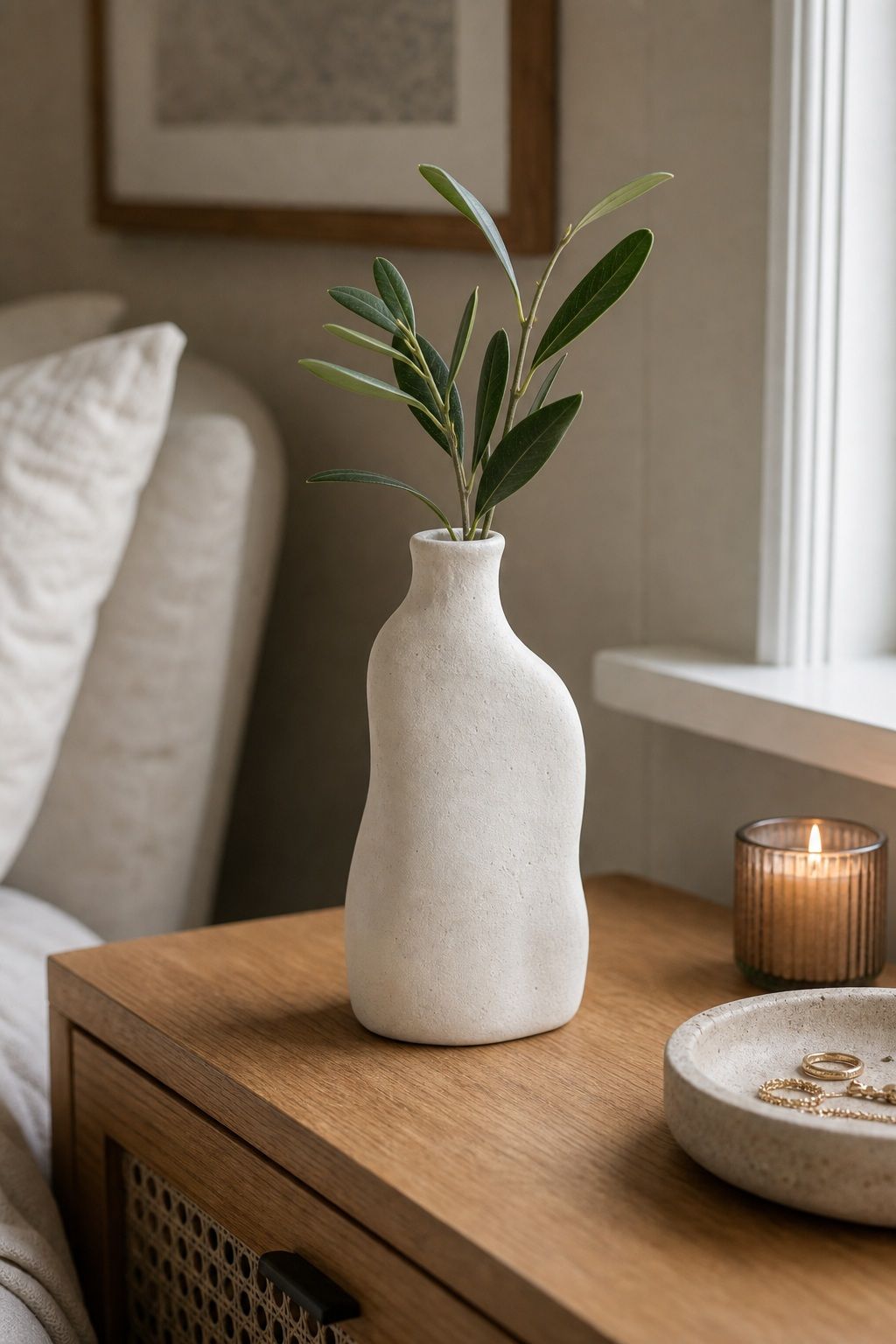 Asymmetric White Ceramic Bud Vase small apartment idea for 20 Amazon Home Decor Finds Under $50 That Look Way More Expensive.