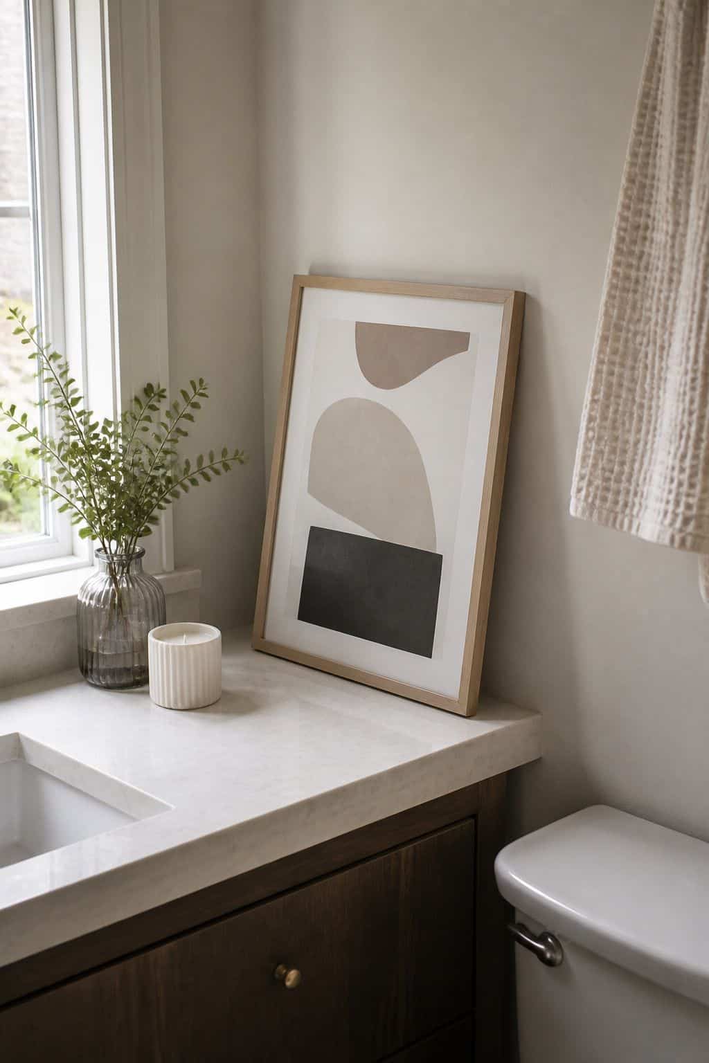 Small Mirror or Art small apartment idea for Top 15 Bathroom Corner Decor Ideas for Small Apartments.