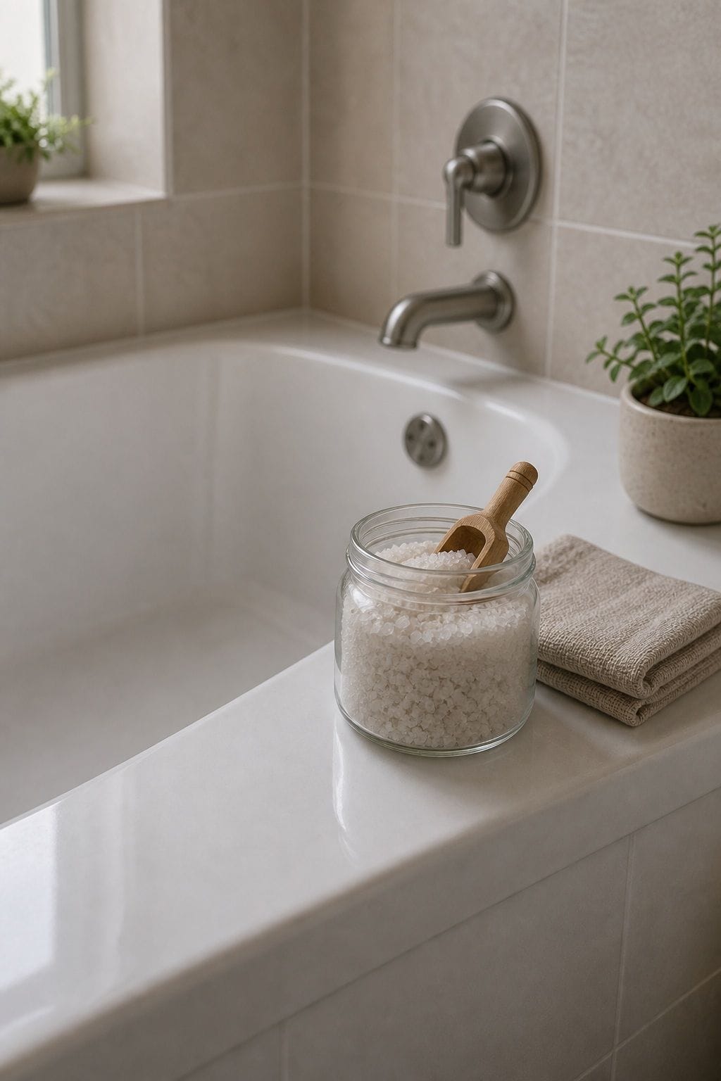 Tray for Soak Essentials small apartment idea for Top 15 Bathroom Corner Decor Ideas for Small Apartments.