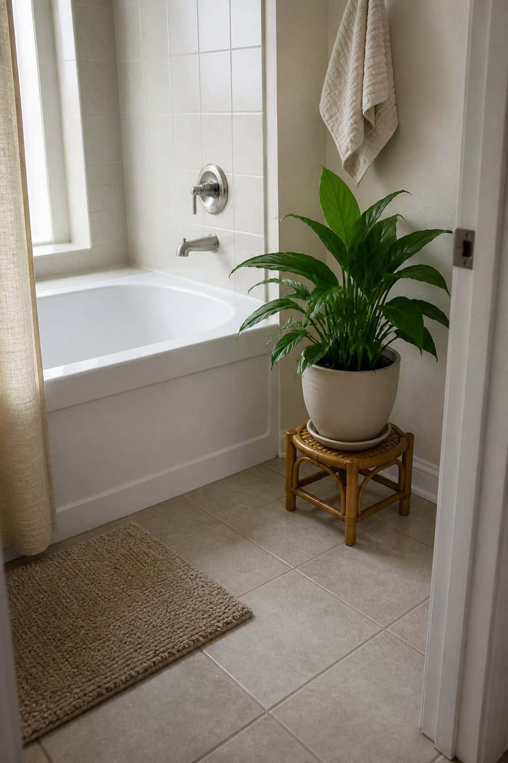 Plant Nearby small apartment idea for Top 15 Bathroom Corner Decor Ideas for Small Apartments.