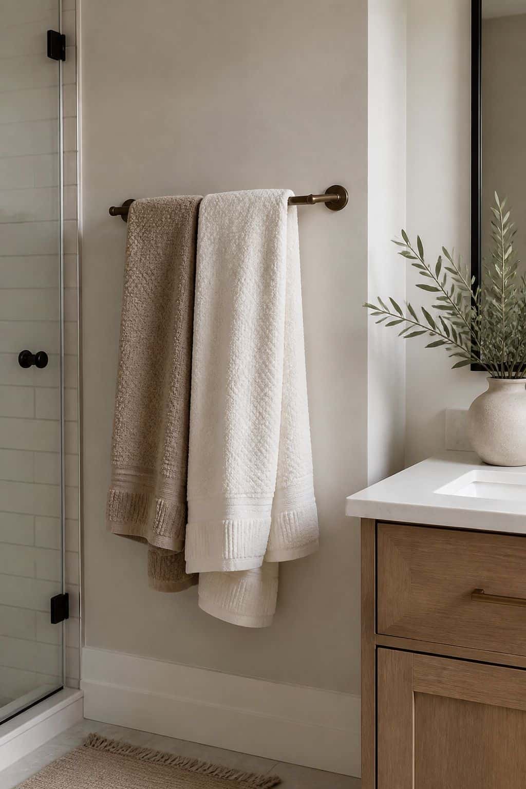 Hanging Towel Rack small apartment idea for Top 15 Bathroom Corner Decor Ideas for Small Apartments.