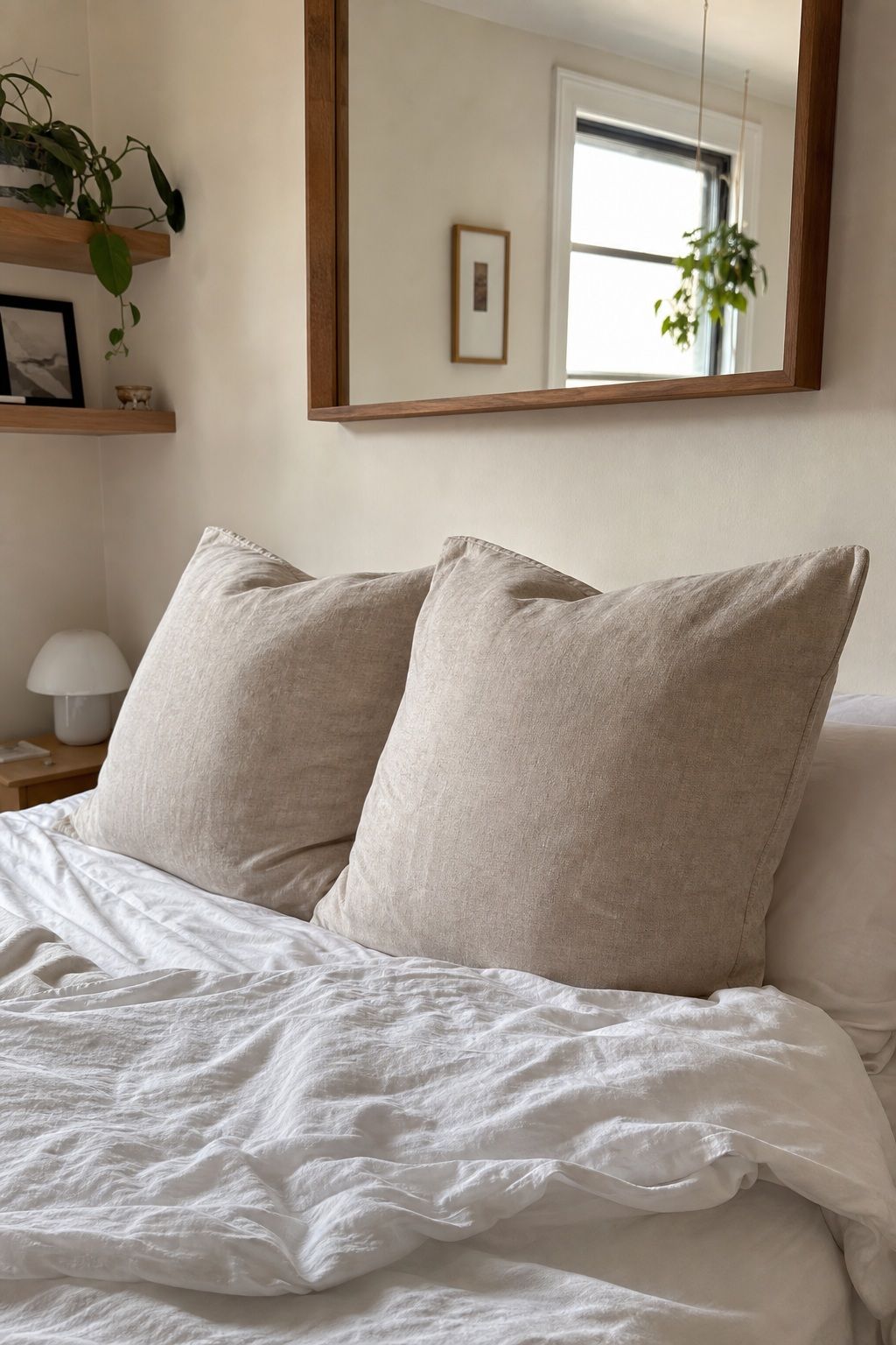 Stonewashed Linen Euro Shams Set of 2 small apartment idea for 15 Bedroom Aesthetic Essentials From Amazon That Transform Your Space.