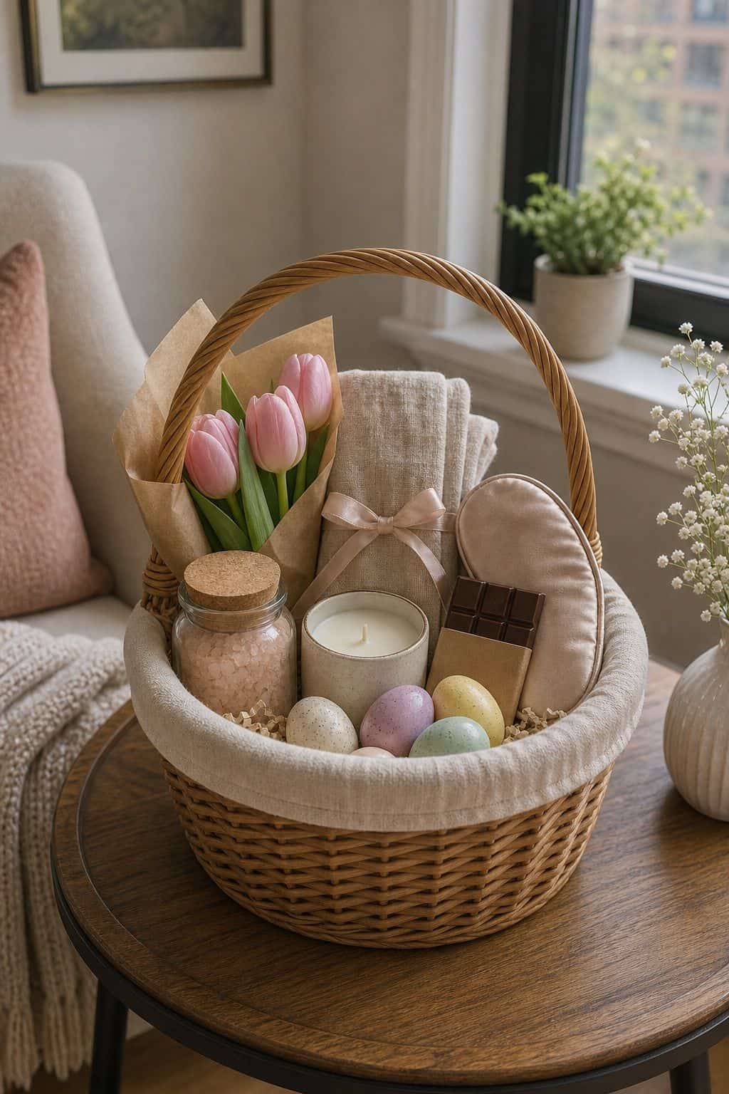 Build an Adult Easter Basket of Small Luxuries small apartment idea for Top 19 Easter Basket Ideas for Every Age and Style.