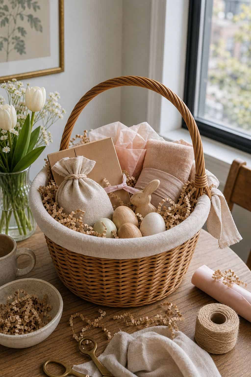 Swap Plastic Grass for a Modern Filler small apartment idea for Top 19 Easter Basket Ideas for Every Age and Style.