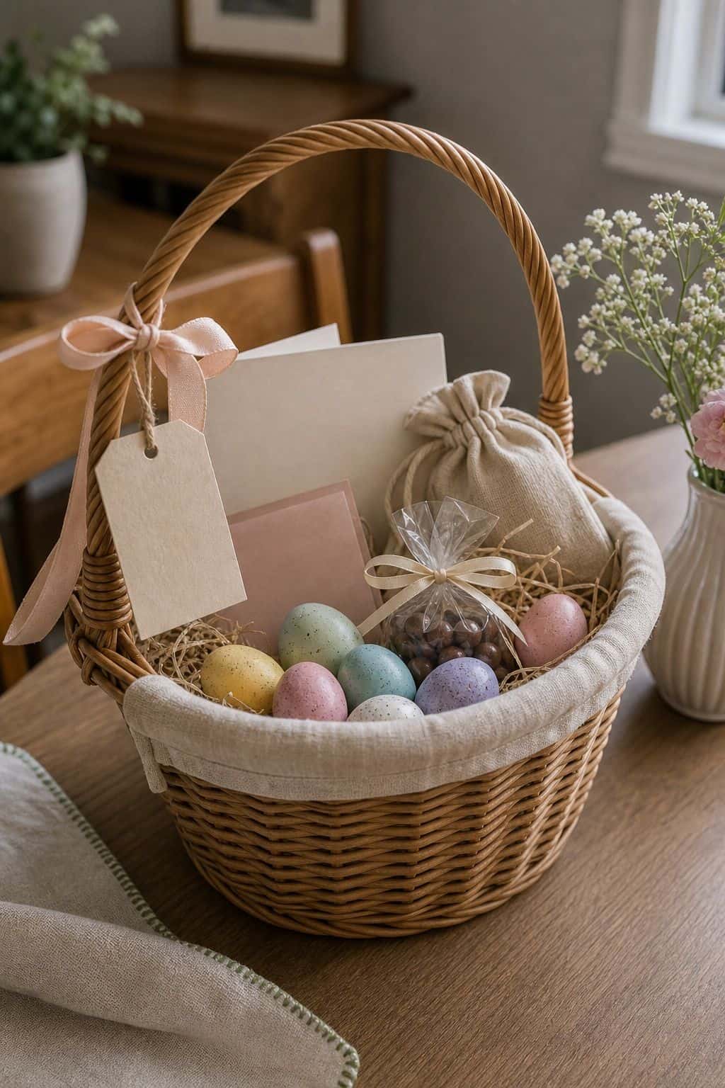 Add a Handwritten Note or Tag small apartment idea for Top 19 Easter Basket Ideas for Every Age and Style.