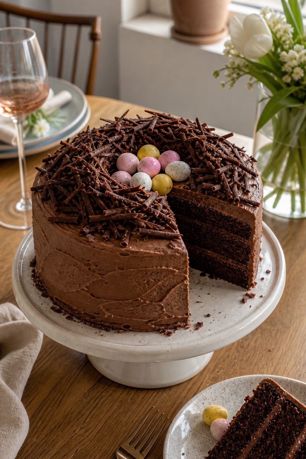 Chocolate Nest Cake small apartment idea for Top 18 Easter Cake Ideas for a Beautiful Dessert Table.