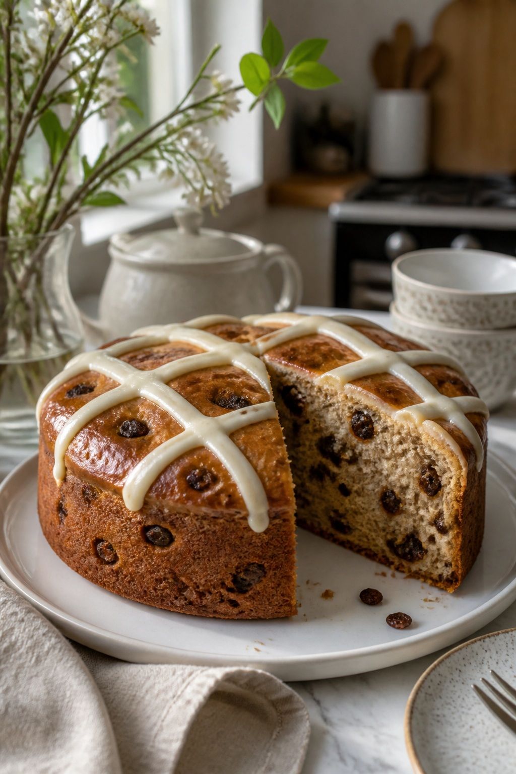 Hot Cross Bun Cake small apartment idea for Top 18 Easter Cake Ideas for a Beautiful Dessert Table.