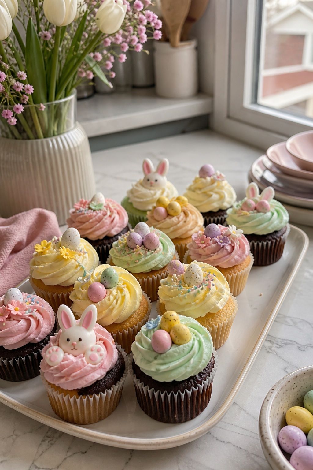 Mini Easter Cupcakes small apartment idea for Top 18 Easter Cake Ideas for a Beautiful Dessert Table.