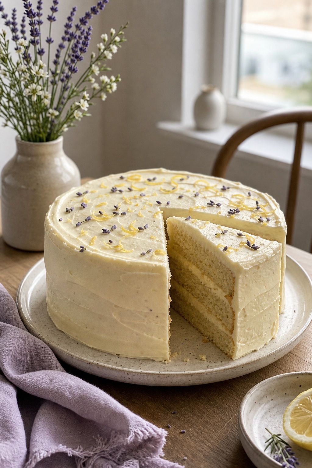 Lemon and Lavender Cake small apartment idea for Top 18 Easter Cake Ideas for a Beautiful Dessert Table.
