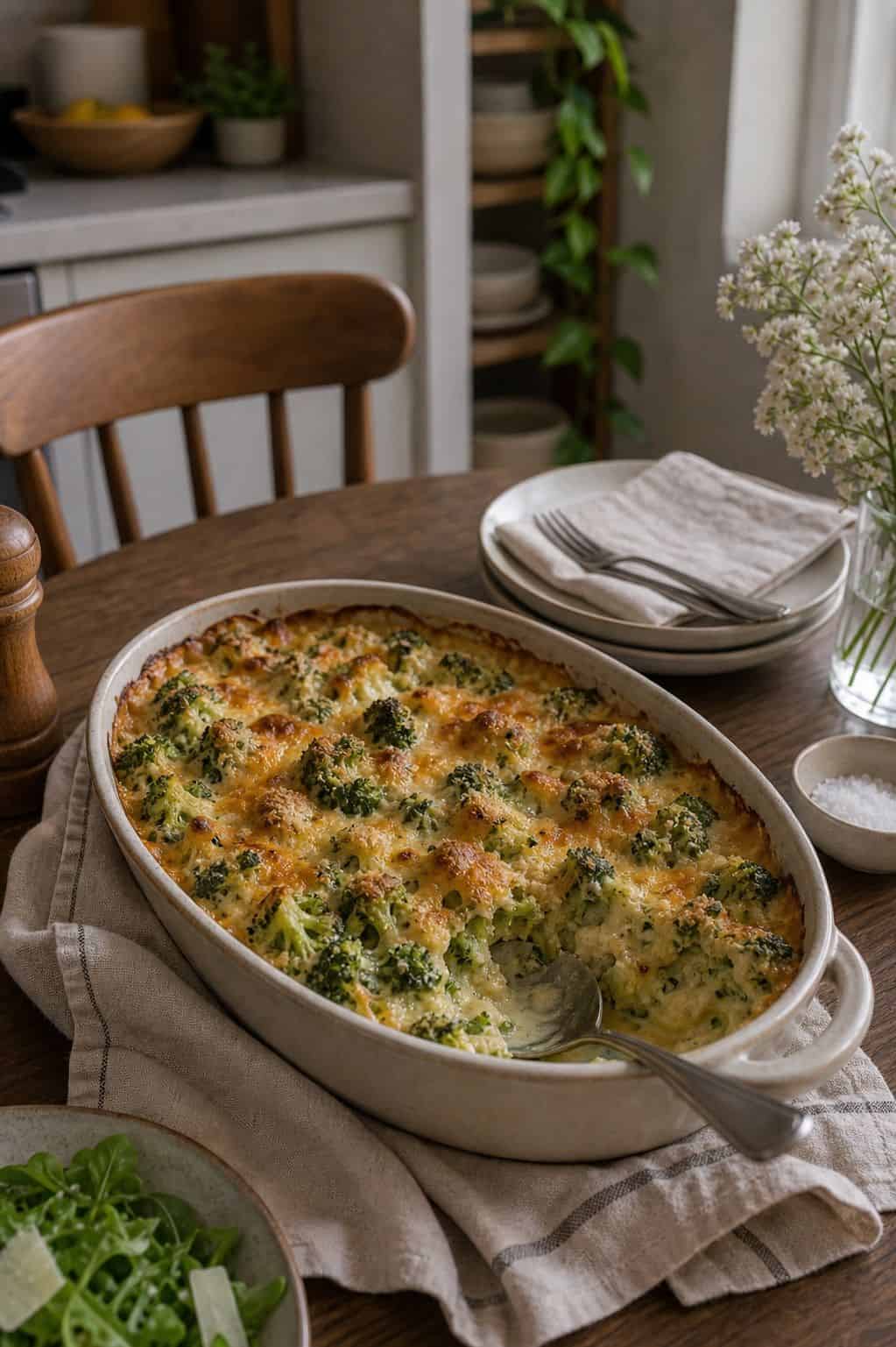 Cheesy Broccoli Casserole small apartment idea for Top 19 Easter Dinner Ideas for Small Apartments.