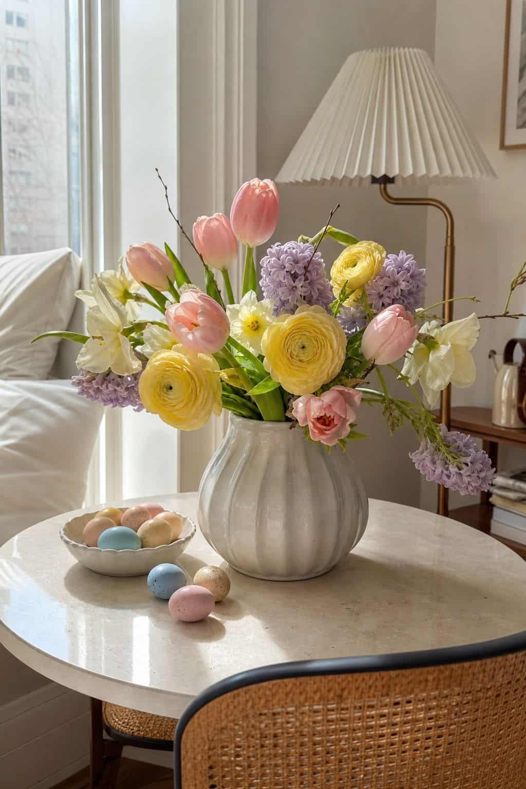 Work With a Soft Pastel Palette small apartment idea for Top 17 Easter Flower Arrangement Ideas for a Fresh Spring Look.