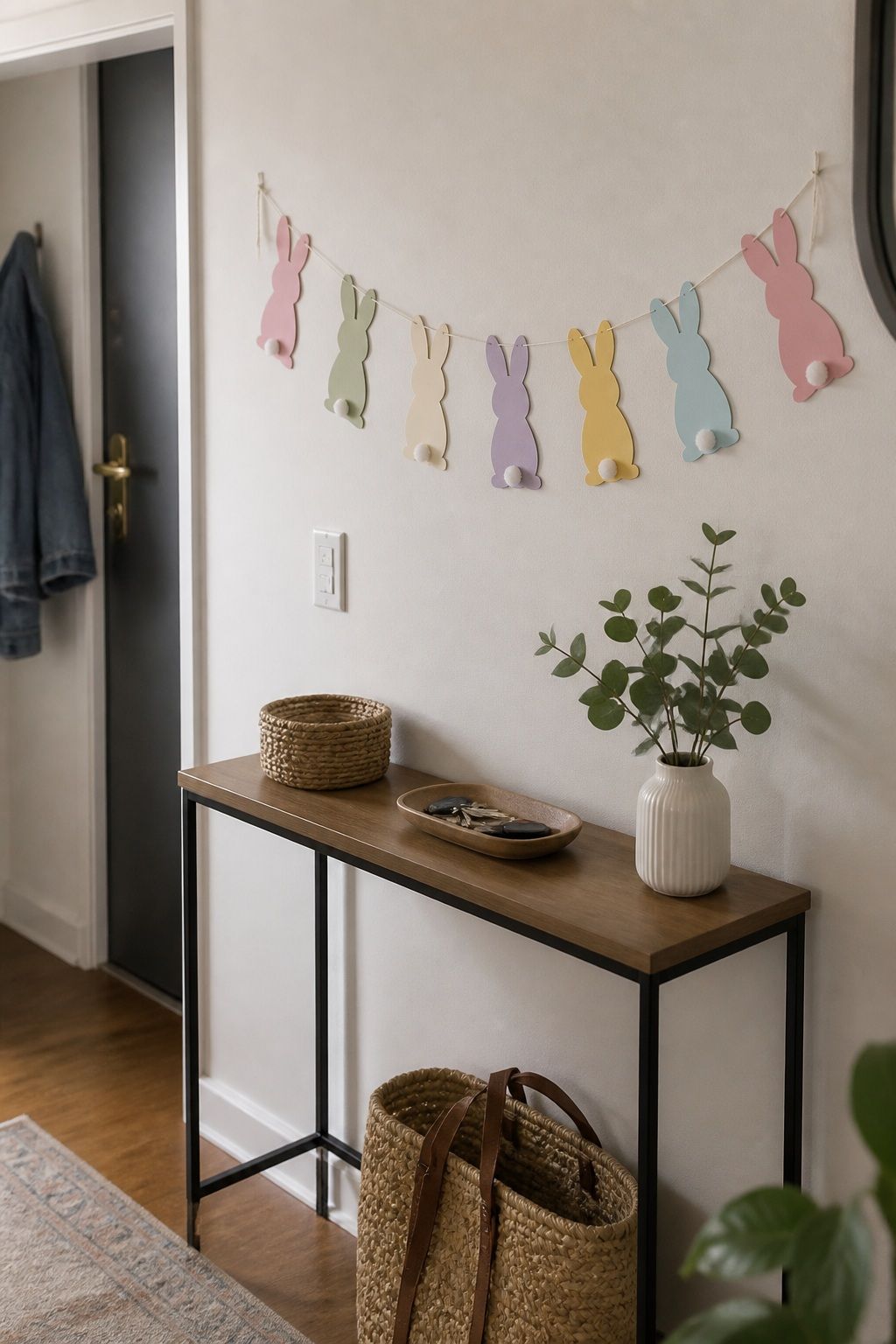 Easter Bunny Silhouette Banner small apartment idea for Top 17 Easter Garland Ideas for Small Apartments.