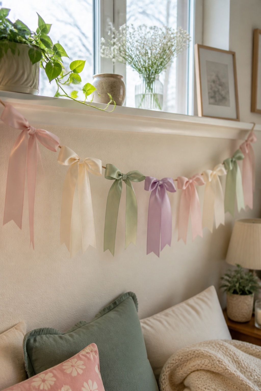 Ribbon and Bow Garland small apartment idea for Top 17 Easter Garland Ideas for Small Apartments.