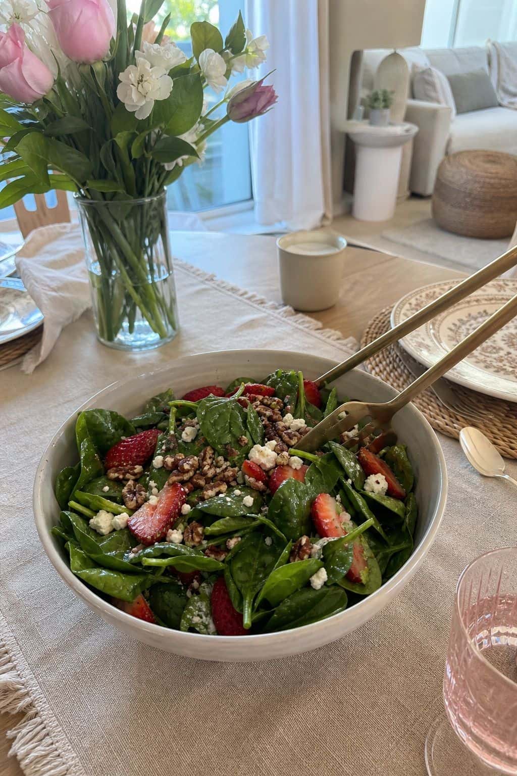Spinach and Strawberry Salad small apartment idea for Top 18 Easter Lunch Ideas for a Light and Beautiful Midday Spread.